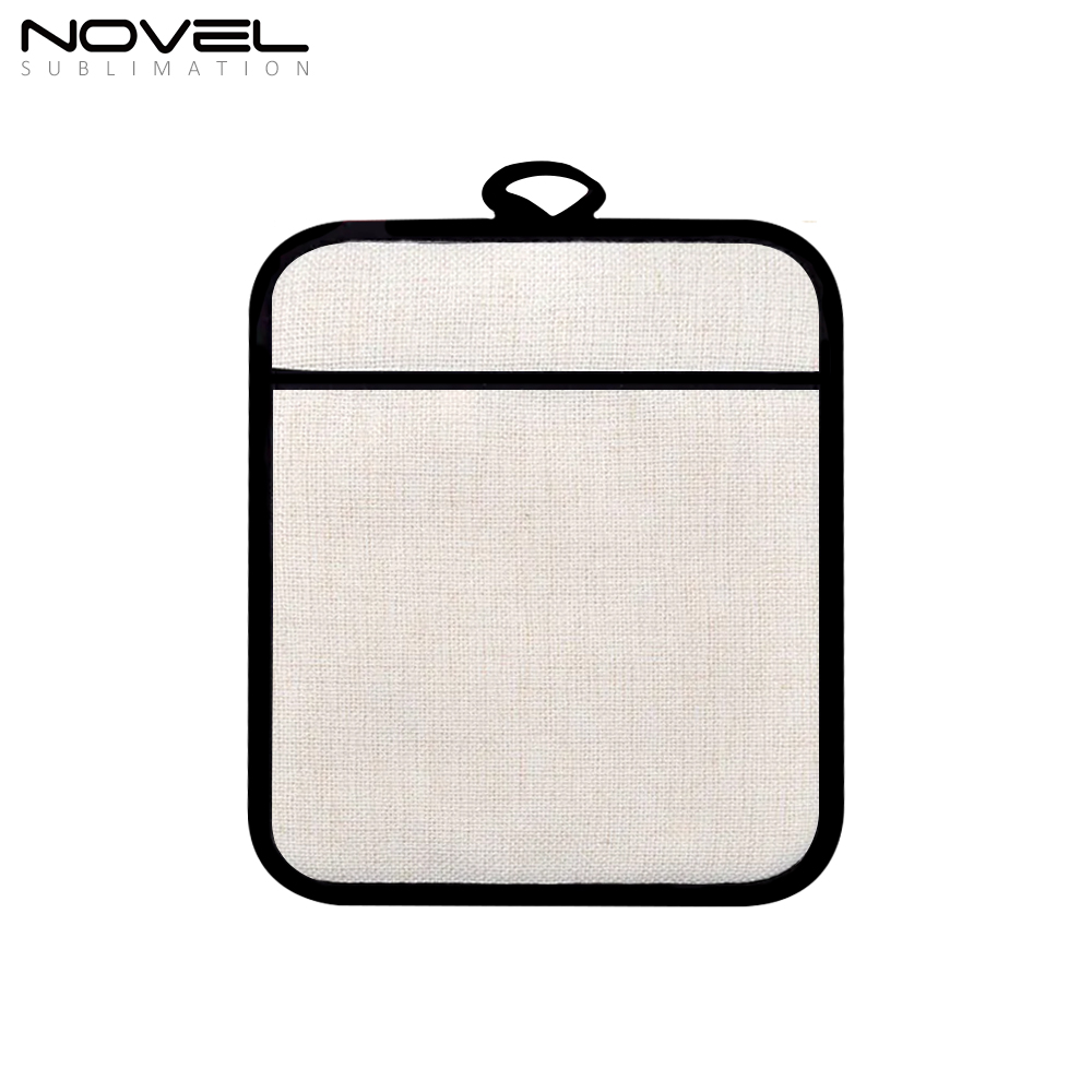 New Arrival Sublimation Blank Cotton Linene Heat Insulation Mat with Black Overlock
