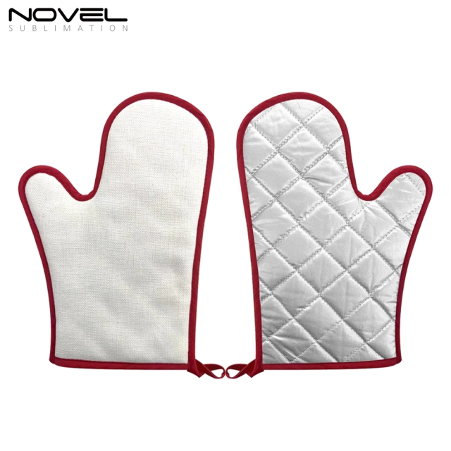 Sublimation DIY Linen Heat Resitant Gloves with Overlock Design