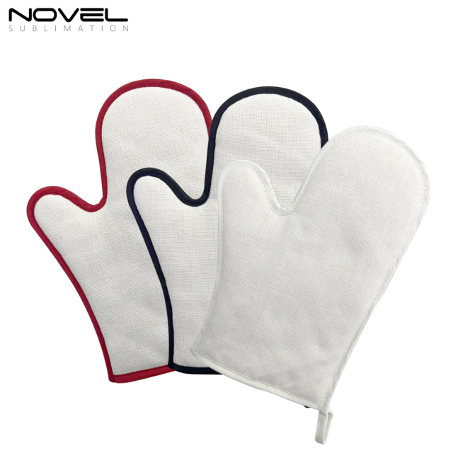 Sublimation DIY Linen Heat Resitant Gloves with Overlock Design