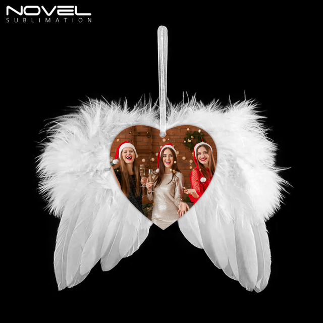 Sublimation Feather Christmas MDF Pendant Customizable Ornaments with Four Shapes