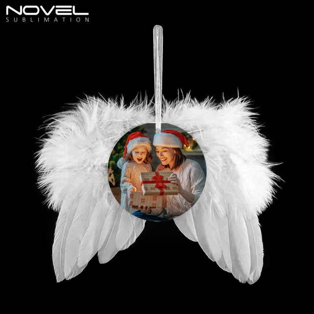 Sublimation Feather Christmas MDF Pendant Customizable Ornaments with Four Shapes