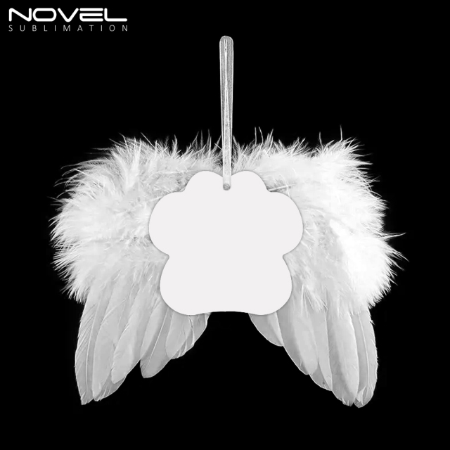 Sublimation Feather Christmas MDF Pendant Customizable Ornaments with Four Shapes