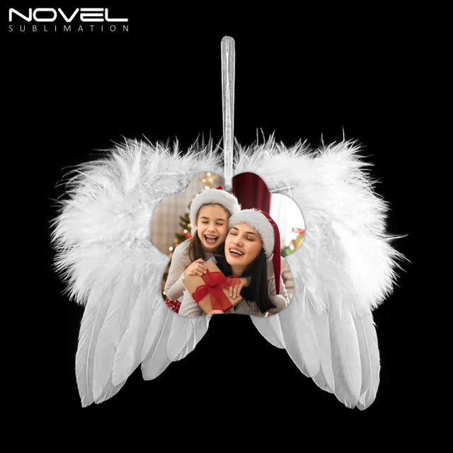 Sublimation Feather Christmas MDF Pendant Customizable Ornaments with Four Shapes