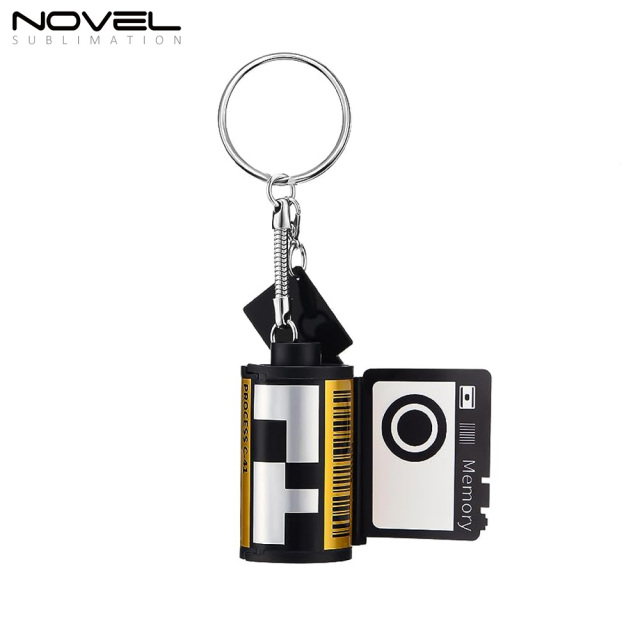 Sublimation Camera Film Roll Keychain Customized Keyrings with 10 Photos Album Picture