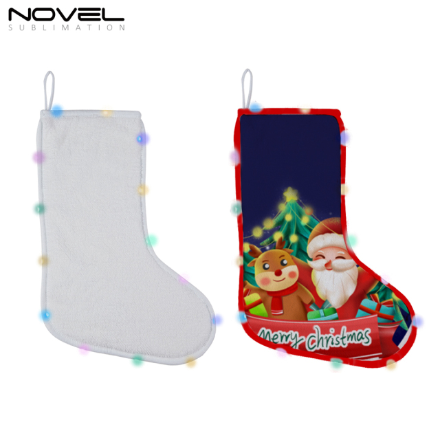 Xmas Socks Hanging Ornaments Christmas Stocking For Decoration with LED Light