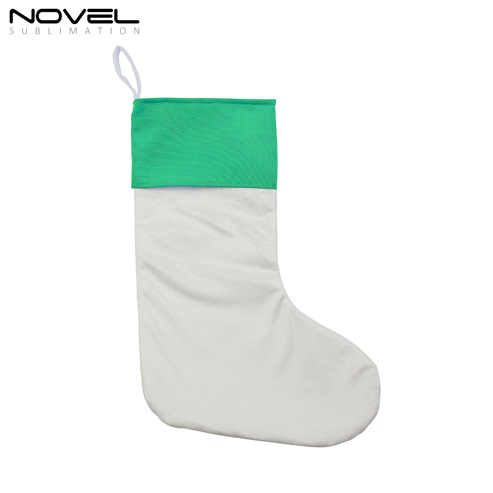 Sublimation Colorful Crystal Velvet Christmas Stocking DIY Blank Xmas Stocking