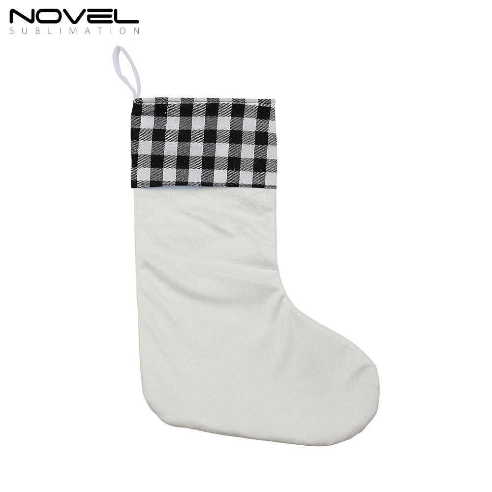 Sublimation Colorful Crystal Velvet Christmas Stocking DIY Blank Xmas Stocking