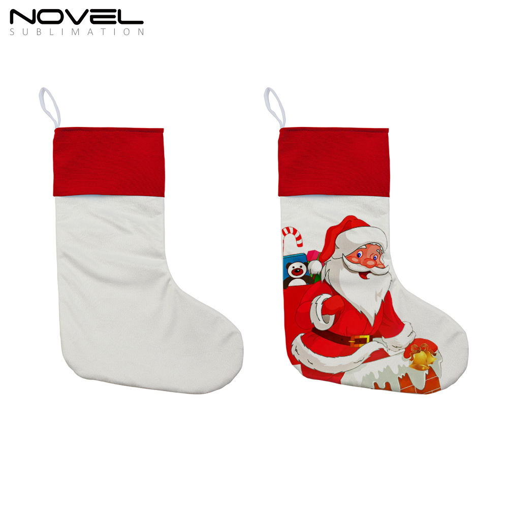 Sublimation Colorful Crystal Velvet Christmas Stocking DIY Blank Xmas Stocking