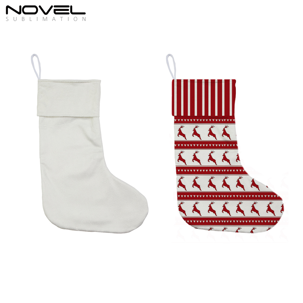 Sublimation Colorful Crystal Velvet Christmas Stocking DIY Blank Xmas Stocking