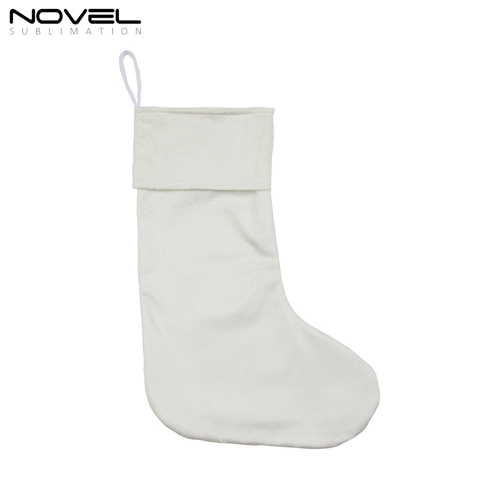 Sublimation Colorful Crystal Velvet Christmas Stocking DIY Blank Xmas Stocking