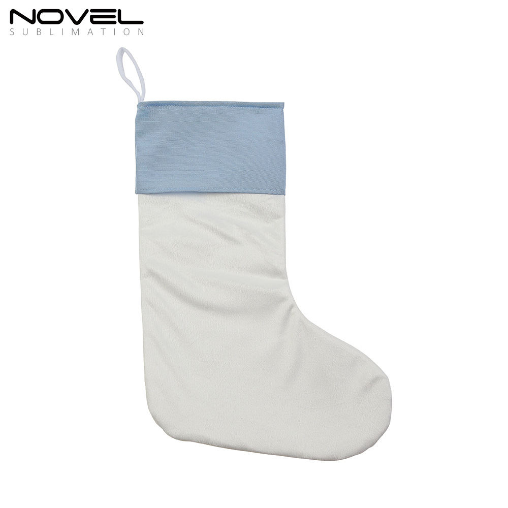 Sublimation Colorful Crystal Velvet Christmas Stocking DIY Blank Xmas Stocking