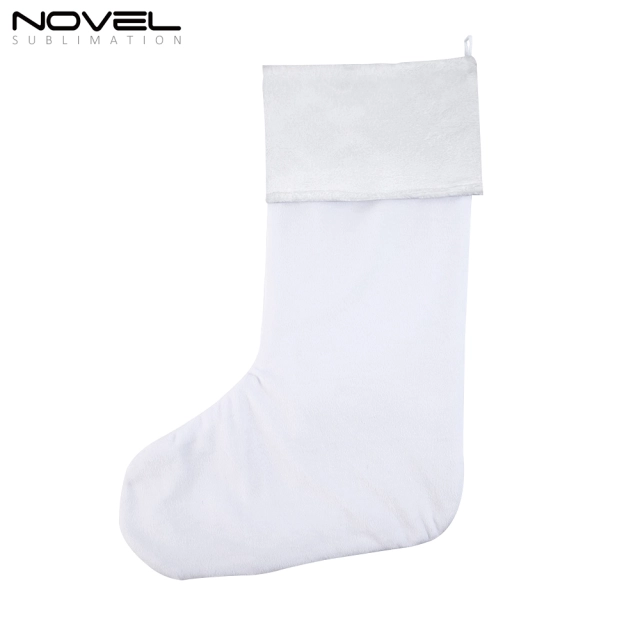 Sublimation Xmas Drawstring Socks with Hanging Ornaments Christmas Stocking For Decoration