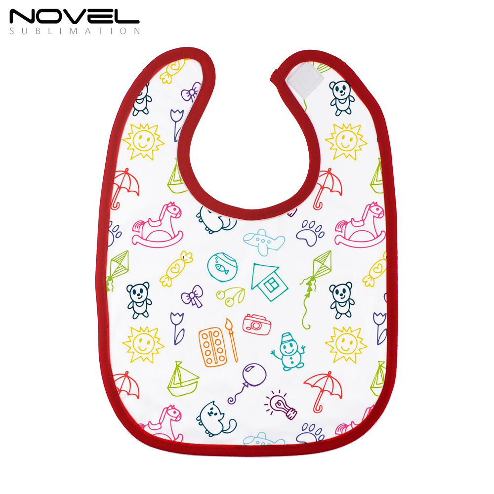 On Sale! 30% OFF Sublimation Colorful Polyester and Terry Cloth Baby Bibs With Velcro Fastening