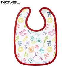 Sublimation Colorful Polyester and Terry Cloth Baby Bibs With Velcro Fastening