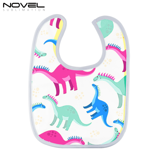 Sublimation Colorful Polyester and Terry Cloth Baby Bibs With Velcro Fastening