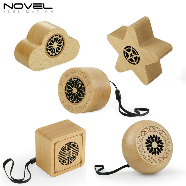 New Arrival Solid Wood Beech Bluetooth Speaker with Five Shapes