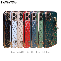New Electroplated Lambskin  Phone Cover for iPhone 7/8/11/13/14 Series Phone Case With Chain