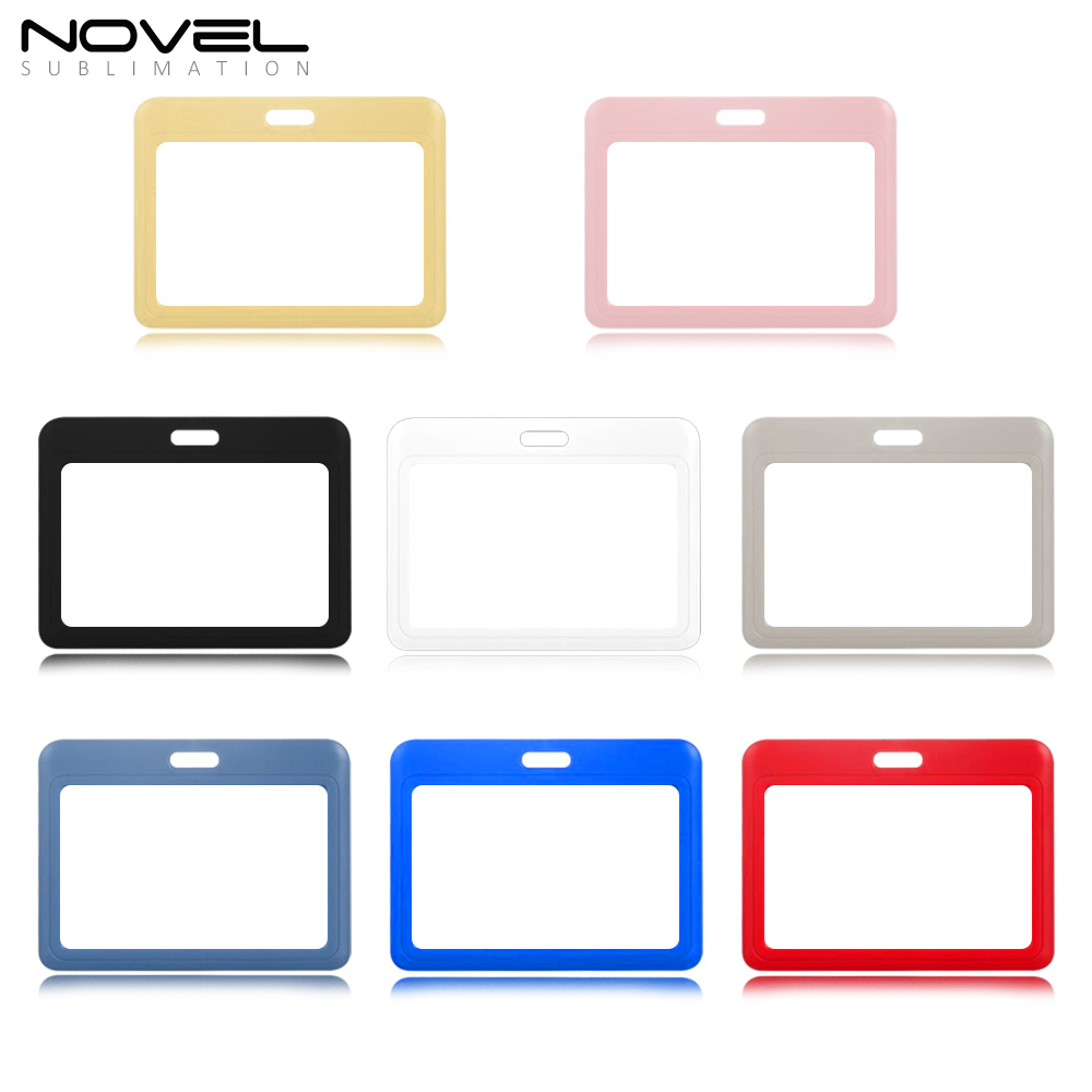 Sublimation Blank Plastic ID Card Holders for Badges with Rope Reusable Badge Holder Aluminum sheet to print
