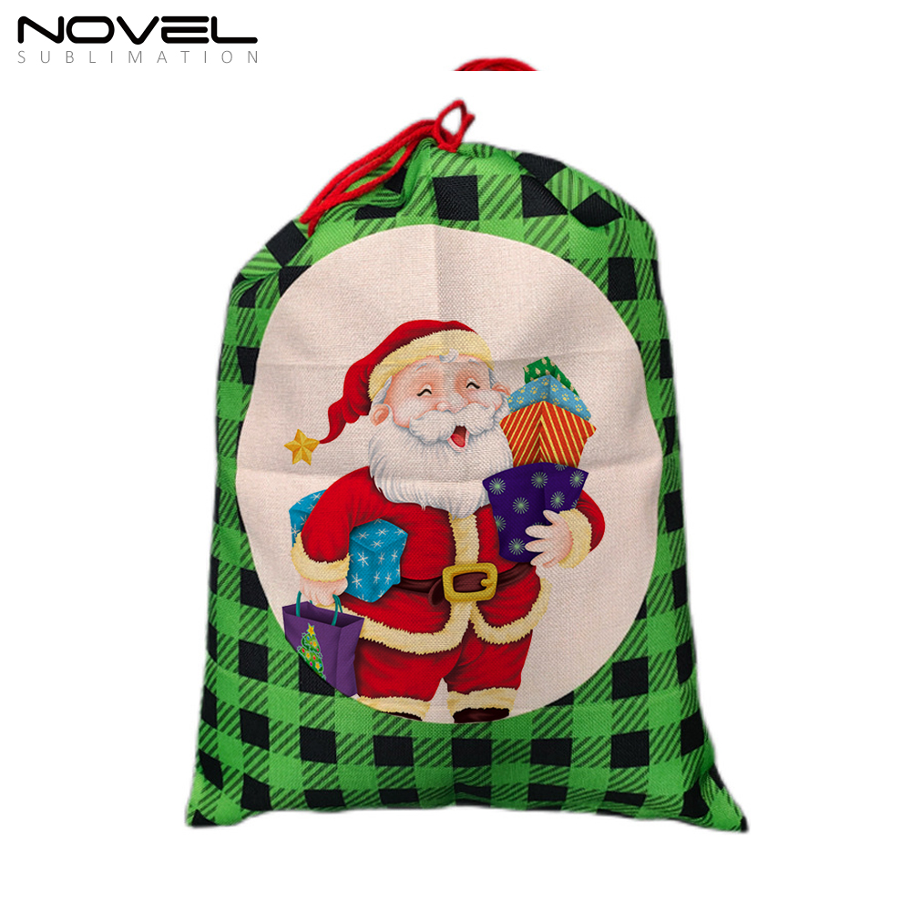 Hot Selling Sublimation Christmas Bags Blank Heat Transfer Xmas Sacks Single-sided Printing Two Sizes