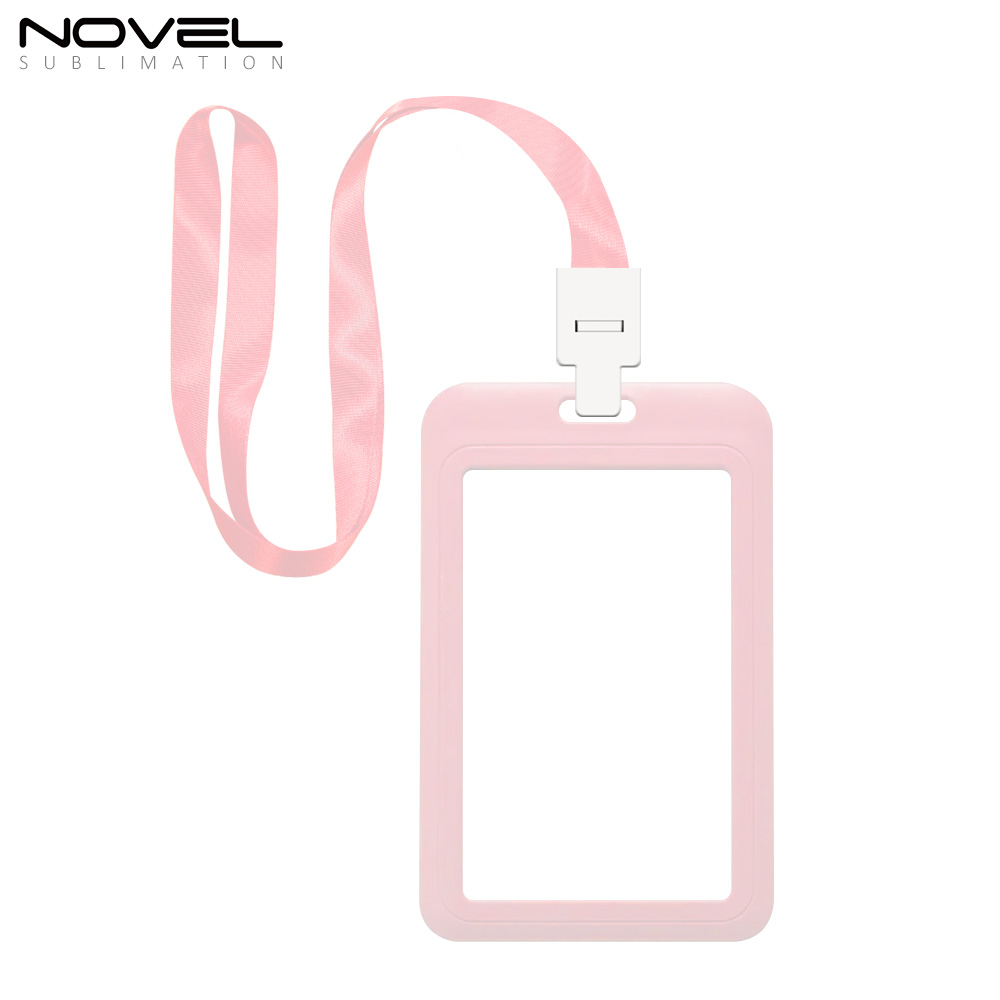 Sublimation Blank Plastic ID Card Holders for Badges with Rope Reusable Badge Holder Aluminum sheet to print