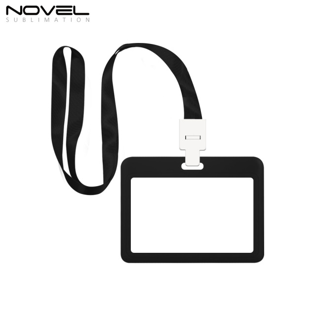 Sublimation Blank Plastic ID Card Holders for Badges with Rope Reusable Badge Holder Aluminum sheet to print