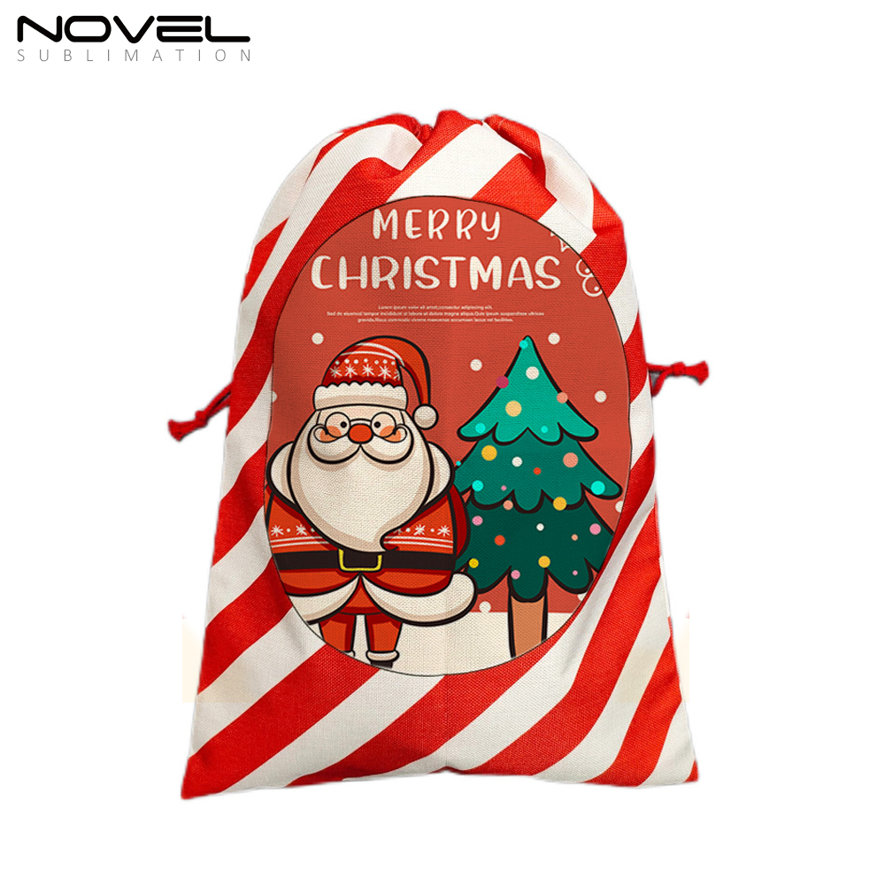Hot Selling Sublimation Christmas Bags Blank Heat Transfer Xmas Sacks Single-sided Printing Two Sizes