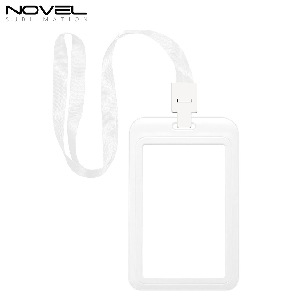 Sublimation Blank Plastic ID Card Holders for Badges with Rope Reusable Badge Holder Aluminum sheet to print