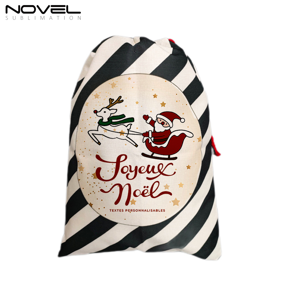 Hot Selling Sublimation Christmas Bags Blank Heat Transfer Xmas Sacks Single-sided Printing Two Sizes