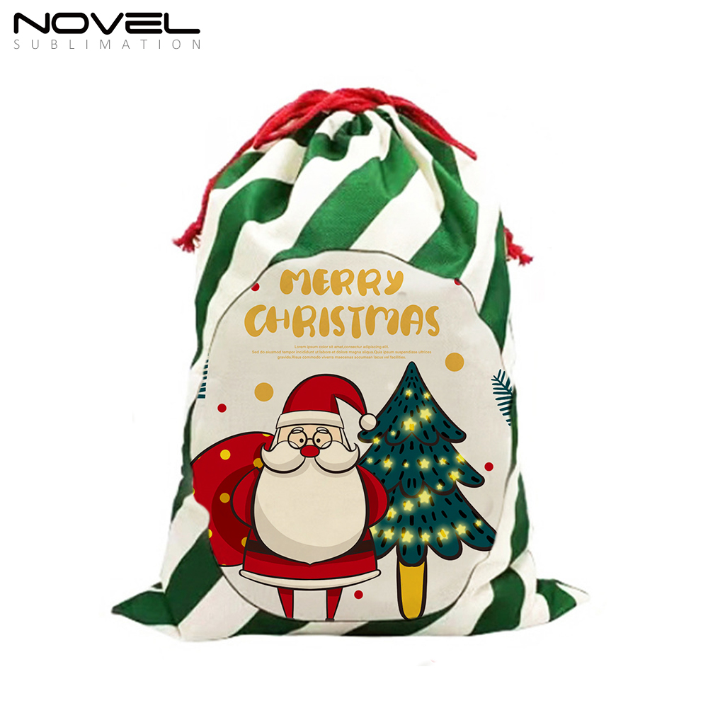 Hot Selling Sublimation Christmas Bags Blank Heat Transfer Xmas Sacks Single-sided Printing Two Sizes