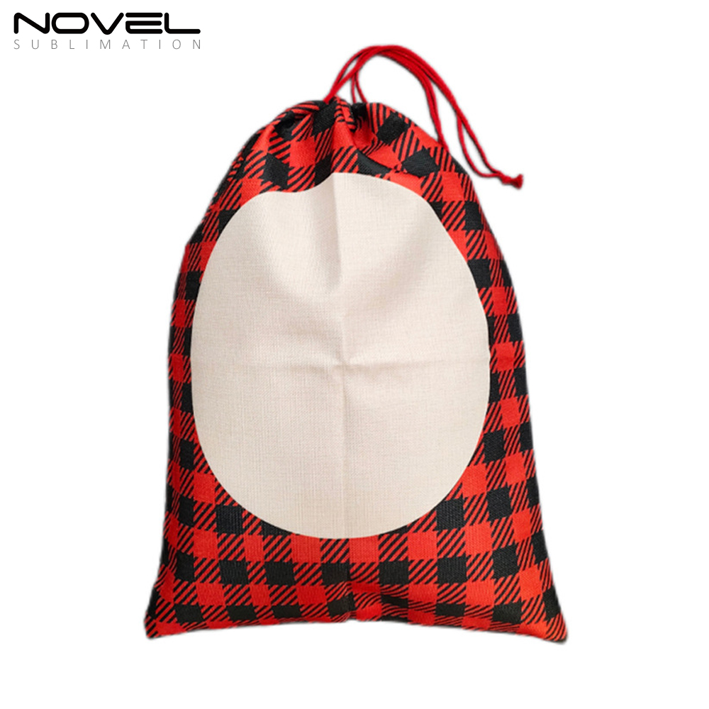 Hot Selling Sublimation Christmas Bags Blank Heat Transfer Xmas Sacks Single-sided Printing Two Sizes