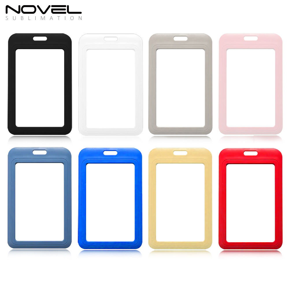 Sublimation Blank Plastic ID Card Holders for Badges with Rope Reusable