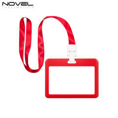 Sublimation Blank Plastic ID Card Holders for Badges with Rope Reusable Badge Holder
