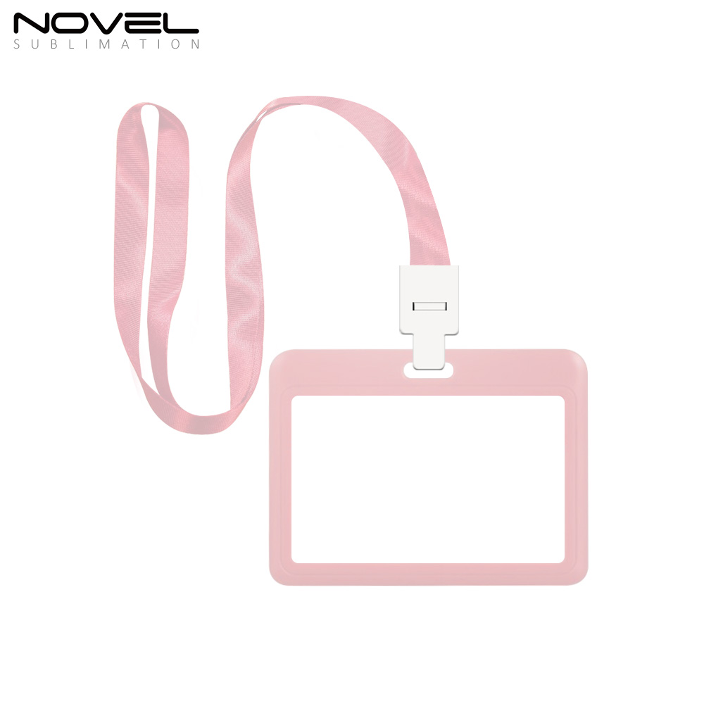 Sublimation Blank Plastic ID Card Holders for Badges with Rope Reusable Badge Holder Aluminum sheet to print