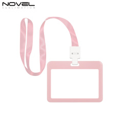 Sublimation Blank Plastic ID Card Holders for Badges with Rope Reusable Badge Holder