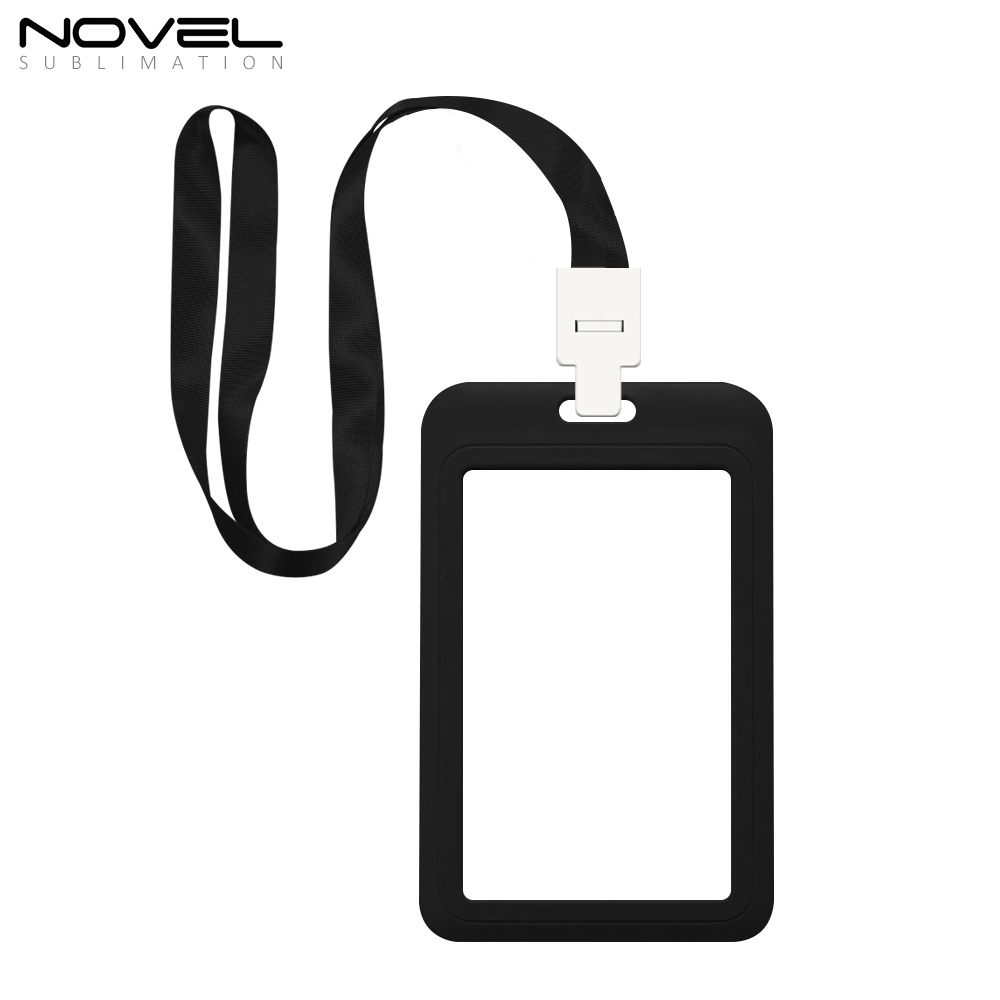 Sublimation Blank Plastic ID Card Holders for Badges with Rope Reusable Badge Holder Aluminum sheet to print