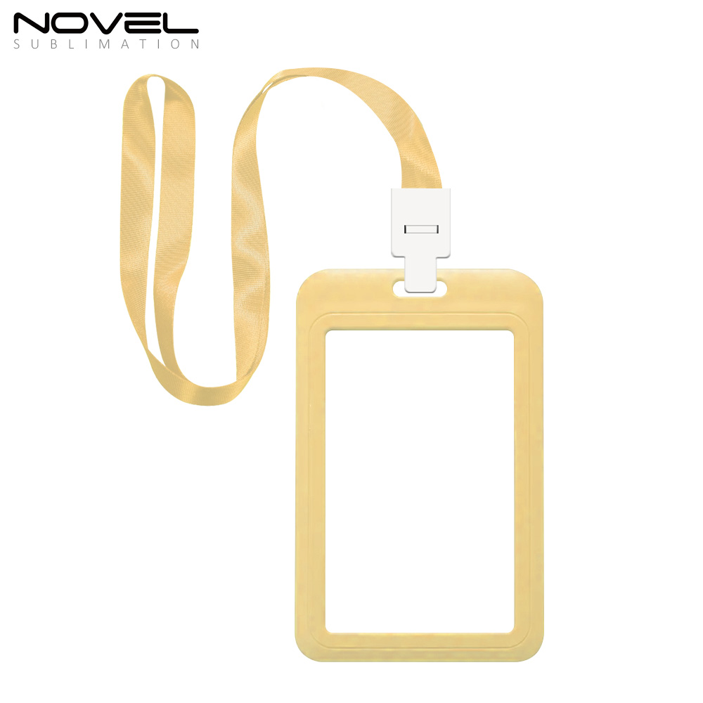 Sublimation Blank Plastic ID Card Holders for Badges with Rope Reusable Badge Holder Aluminum sheet to print