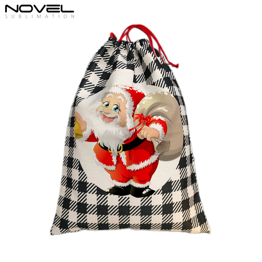 Hot Selling Sublimation Christmas Bags Blank Heat Transfer Xmas Sacks Single-sided Printing Two Sizes