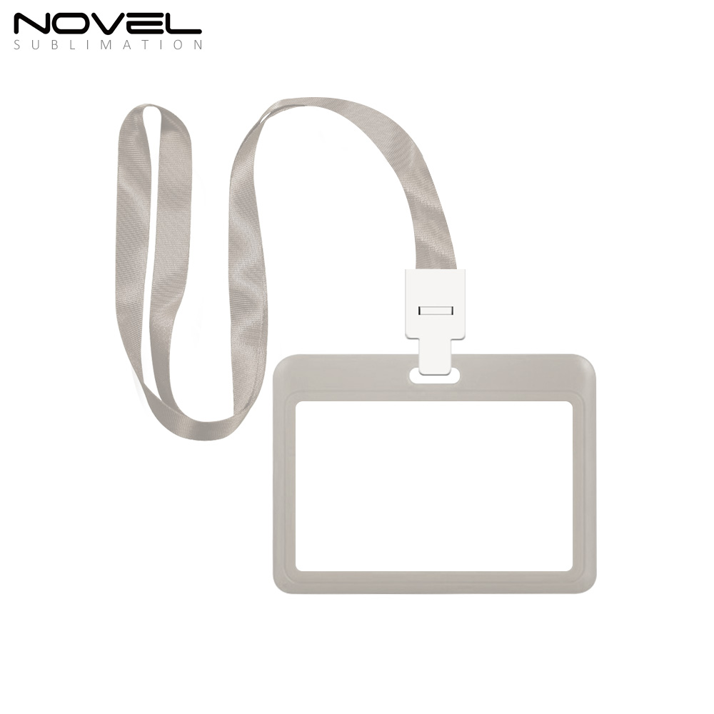 Sublimation Blank Plastic ID Card Holders for Badges with Rope Reusable Badge Holder Aluminum sheet to print