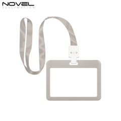 Sublimation Blank Plastic ID Card Holders for Badges with Rope Reusable Badge Holder Aluminum sheet to print
