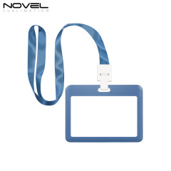 Sublimation Blank Plastic ID Card Holders for Badges with Rope Reusable Badge Holder