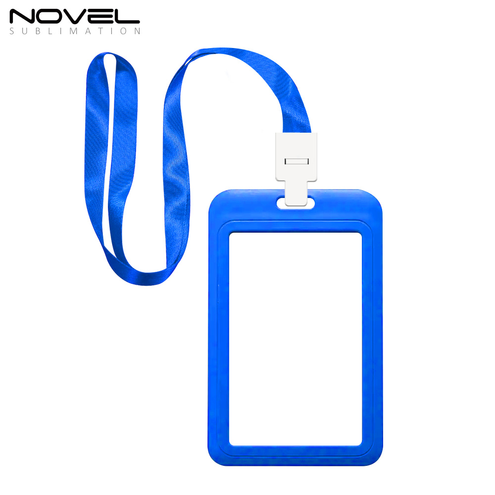 Sublimation Blank Plastic ID Card Holders for Badges with Rope Reusable Badge Holder Aluminum sheet to print