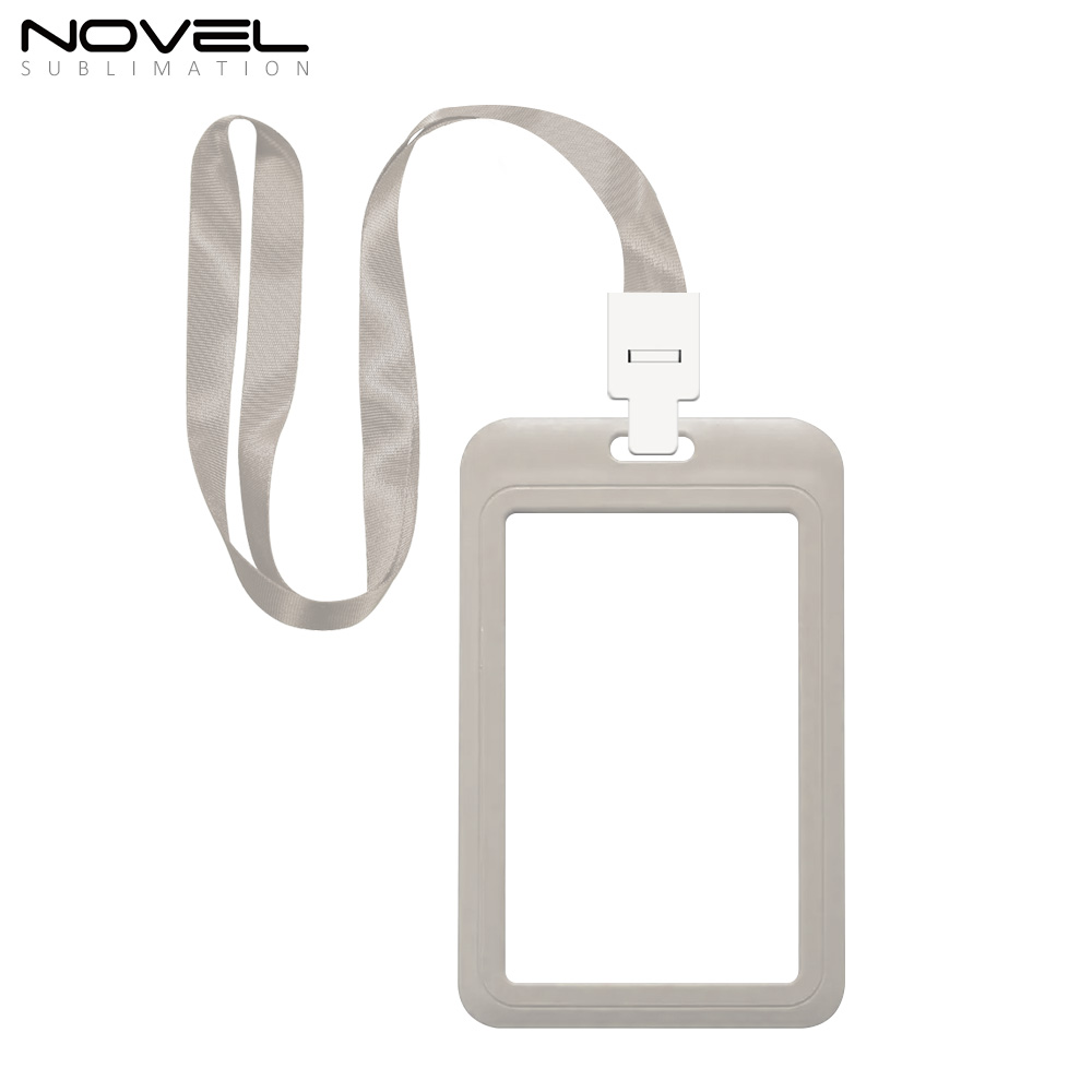 Sublimation Blank Plastic ID Card Holders for Badges with Rope Reusable Badge Holder Aluminum sheet to print