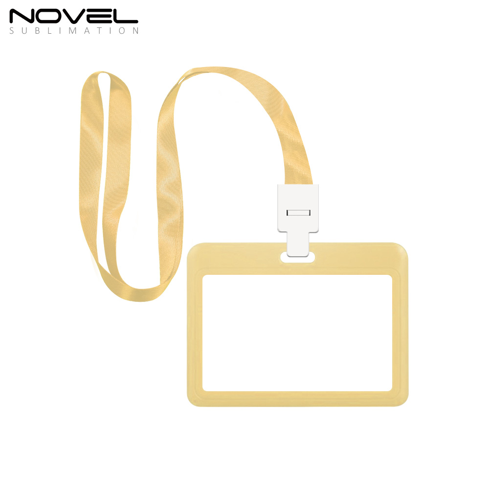 Sublimation Blank Plastic ID Card Holders for Badges with Rope Reusable Badge Holder Aluminum sheet to print