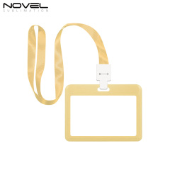 Sublimation Blank Plastic ID Card Holders for Badges with Rope Reusable Badge Holder