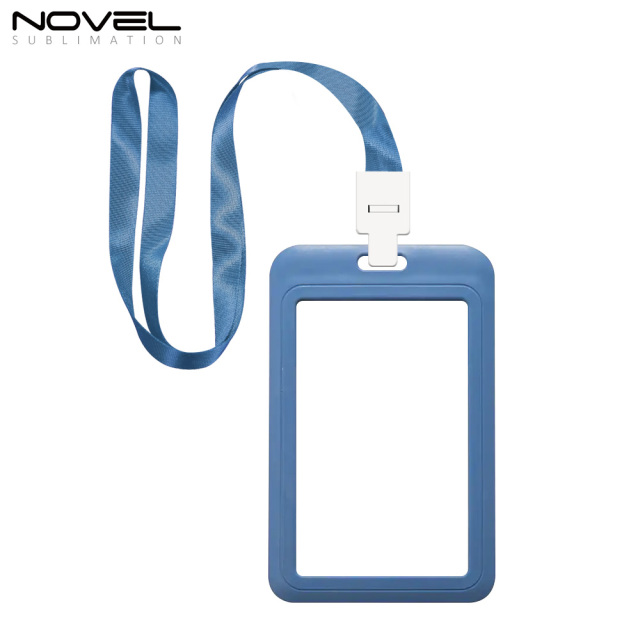 Sublimation Blank Plastic ID Card Holders for Badges with Rope Reusable Badge Holder