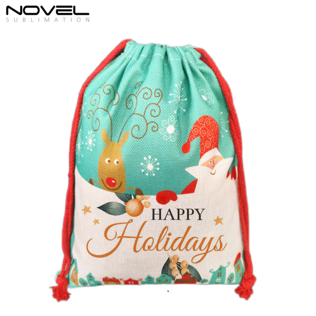 Hot Selling Sulbimation Christmas Bags Blank Heat Transfer Christmas Sacks Single-sided Printing