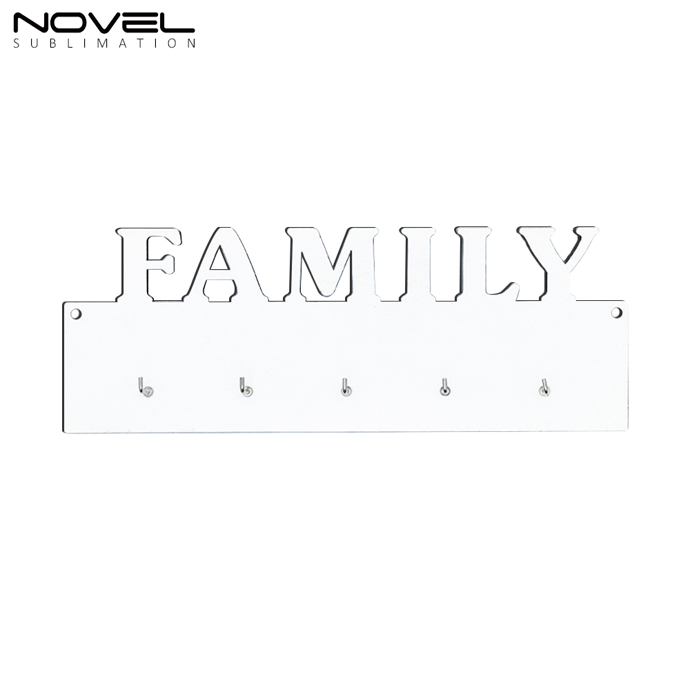 Sublimation MDF LOVE HOME FAMILY Shape Key Hanging Single Side Printing