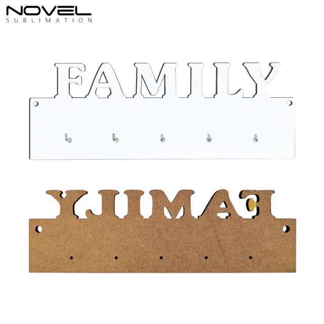 Sublimation MDF LOVE HOME FAMILY Shape Key Hanging Single Side Printing