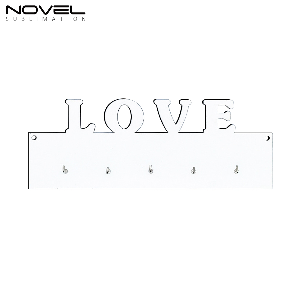 Sublimation MDF LOVE HOME FAMILY Shape Key Hanging Single Side Printing