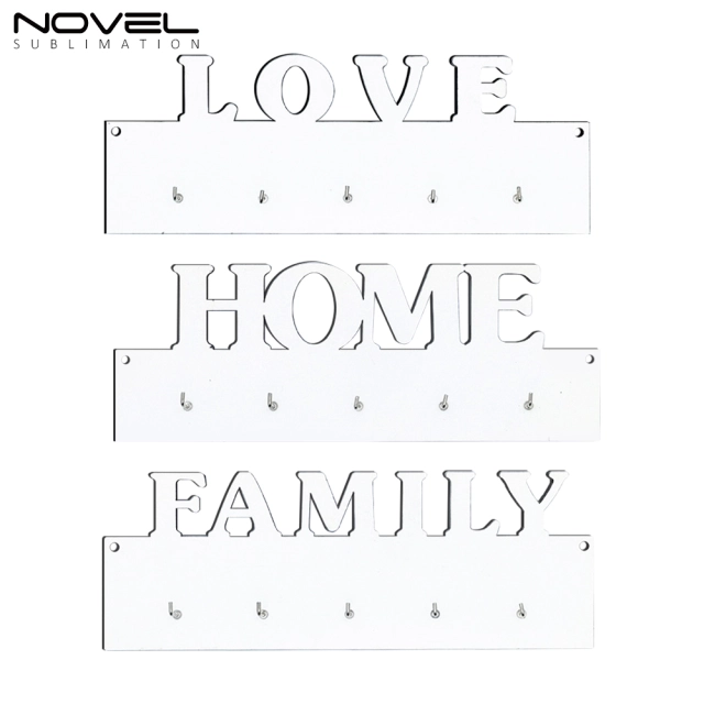 Sublimation MDF LOVE HOME FAMILY Shape Key Hanging Single Side Printing